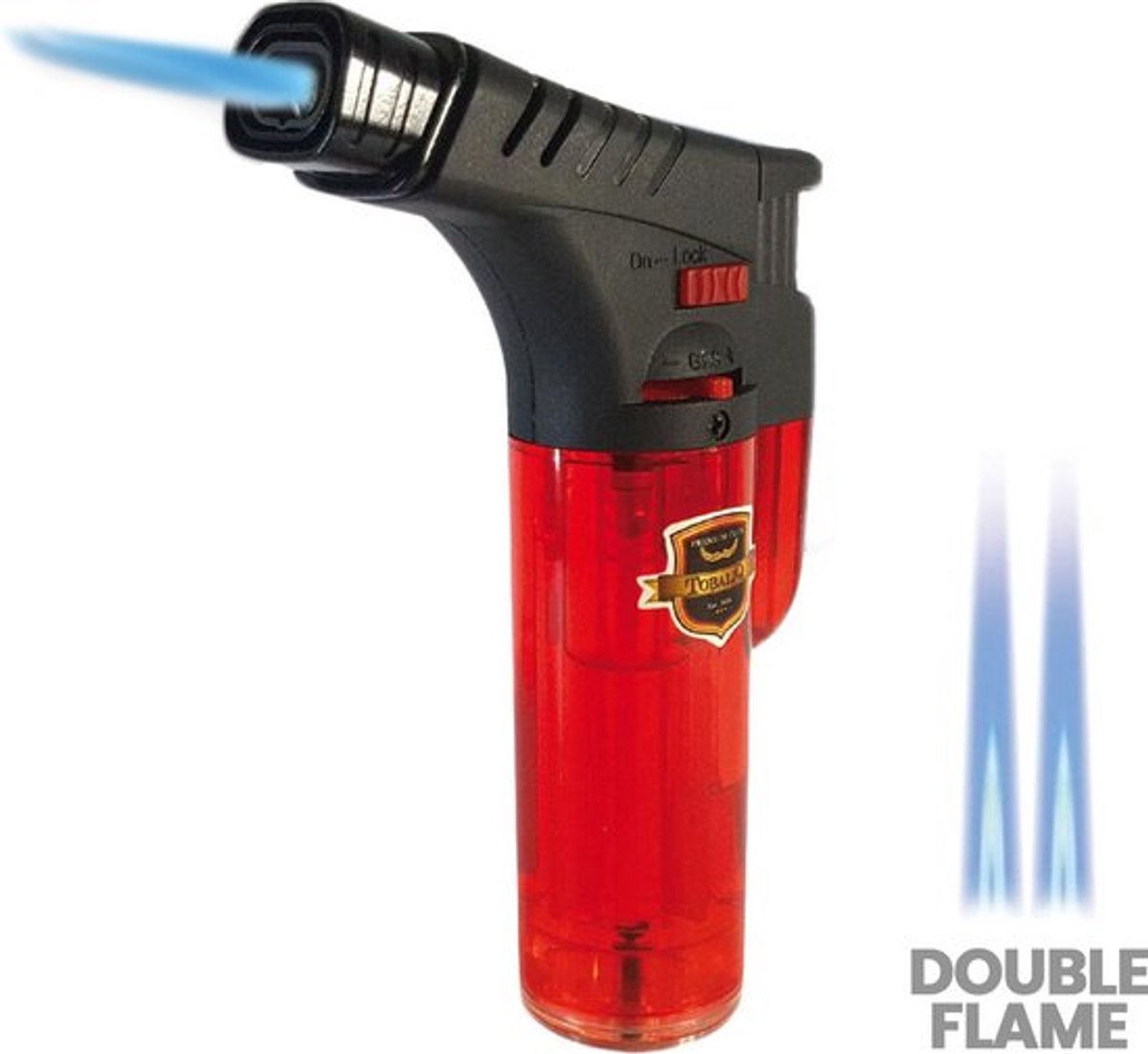 Tobaliq Double Torch Stormaansteker – Dubbele Jetflame – Windproof & Navulbaar – Krachtige Gasbrander voor Vuurwerk, BBQ, Open Haard & Kooktoepassingen