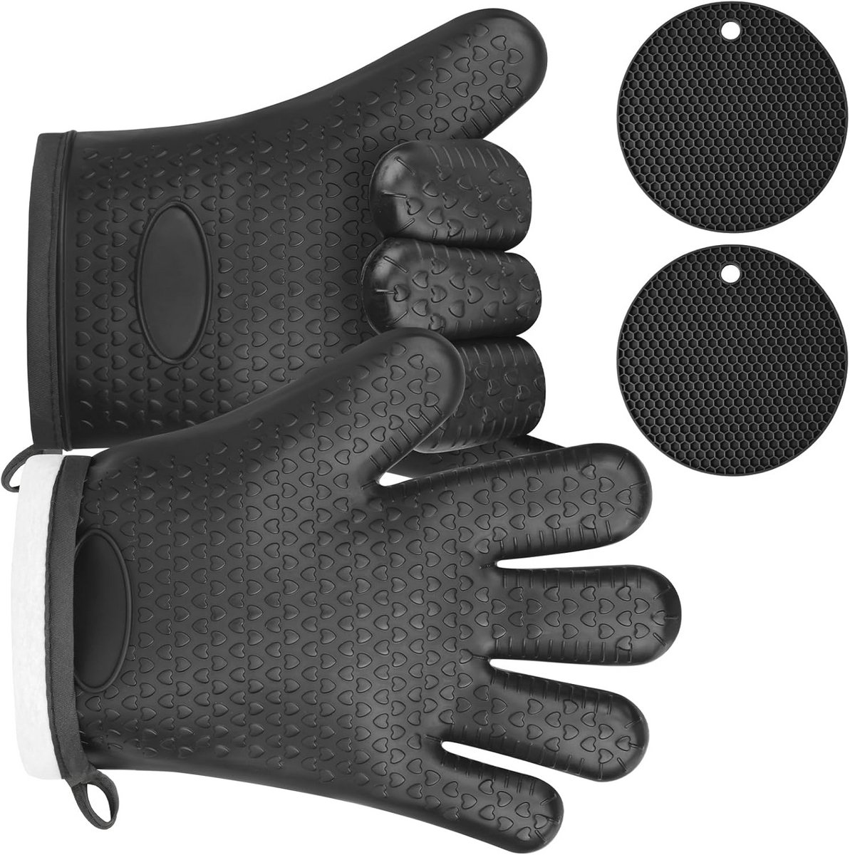Hittebestendige Ovenwanten Silicone – 500°F Grilling en Koken – Antislip met 2 Pannendragers