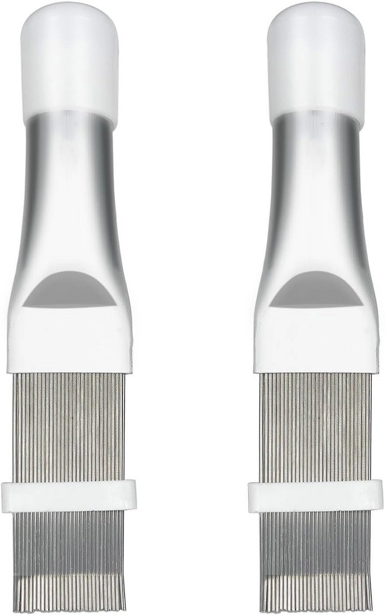 RVS Airconditioning Vinnen Kam Schoonmaakborstels - 2 Stuks voor Effectieve Reiniging van AC, Radiator en Koelkasten