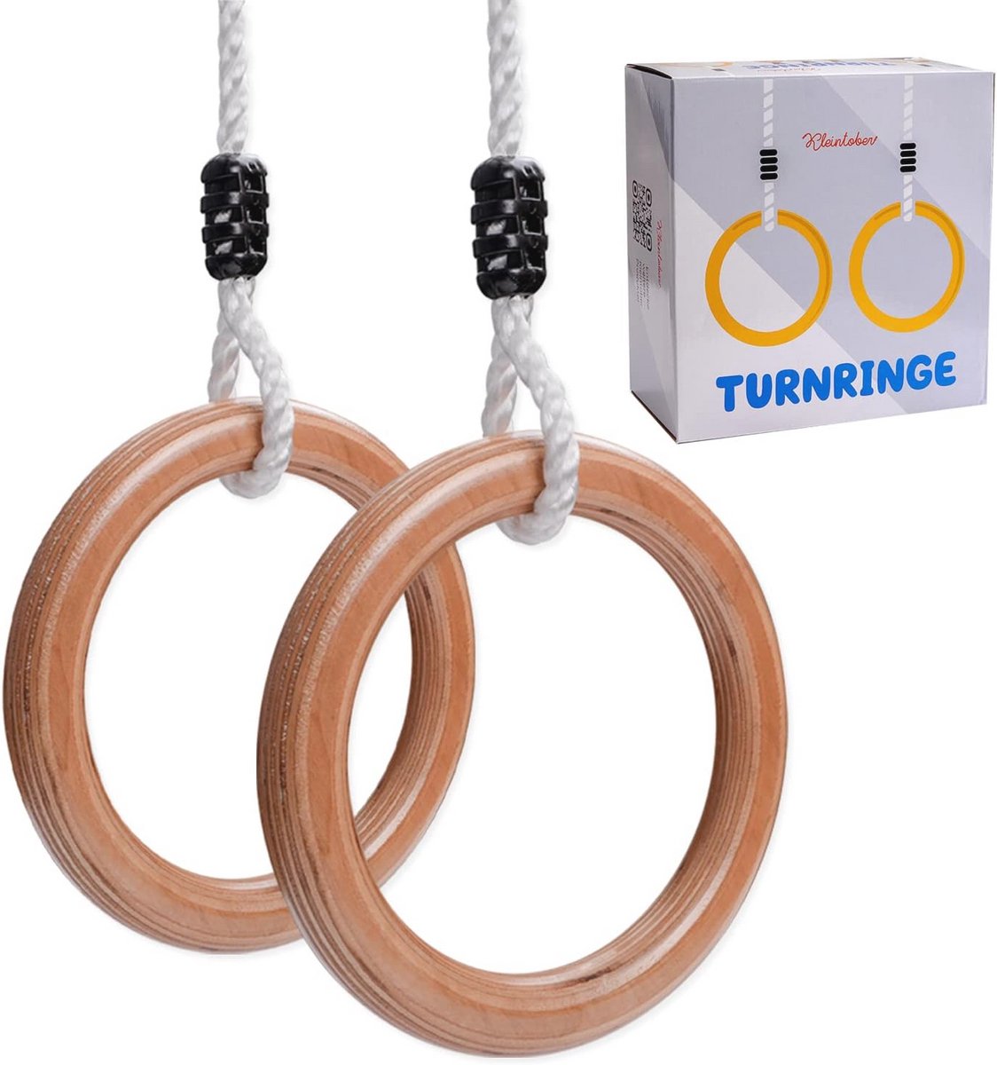 Houten Turnringen Set voor Kinderen en Volwassenen - Verstelbaar voor Binnen en Buiten, Ideaal voor Fitness en Beweging