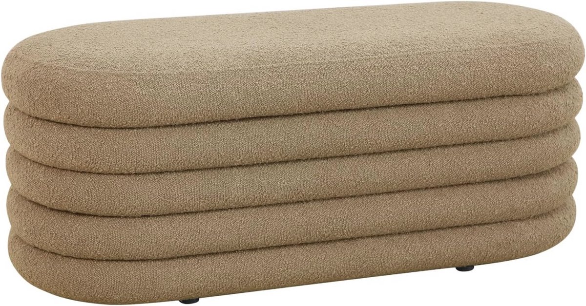 XL Poef met Opbergruimte - Zwart Boucle Design