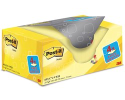 Value Pack: Post-it® Notes, Canary Yellow™, 38 x 51 mm, 100 Blaadjes/Blok, 16 Blokken + 4 GRATIS