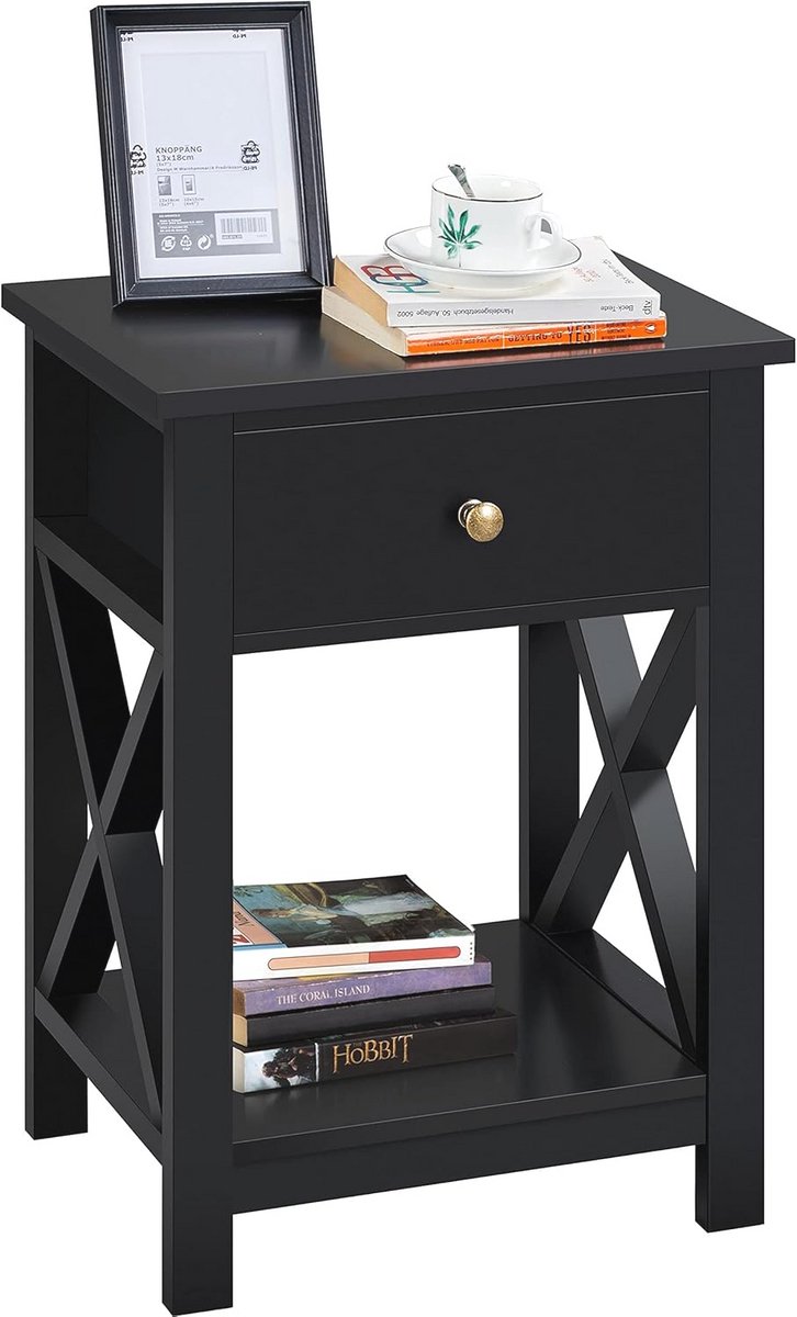 Nachtkastje met lade en plank - Ruimtebesparend en Scandinavisch design