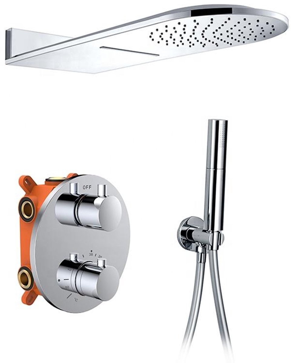 Hudor Douchepaneel SC304 Erymanthe - Regendouche met Handdouche - Chroomkleurige Douchekolom - Moderne Doucheset voor Badkamer Design