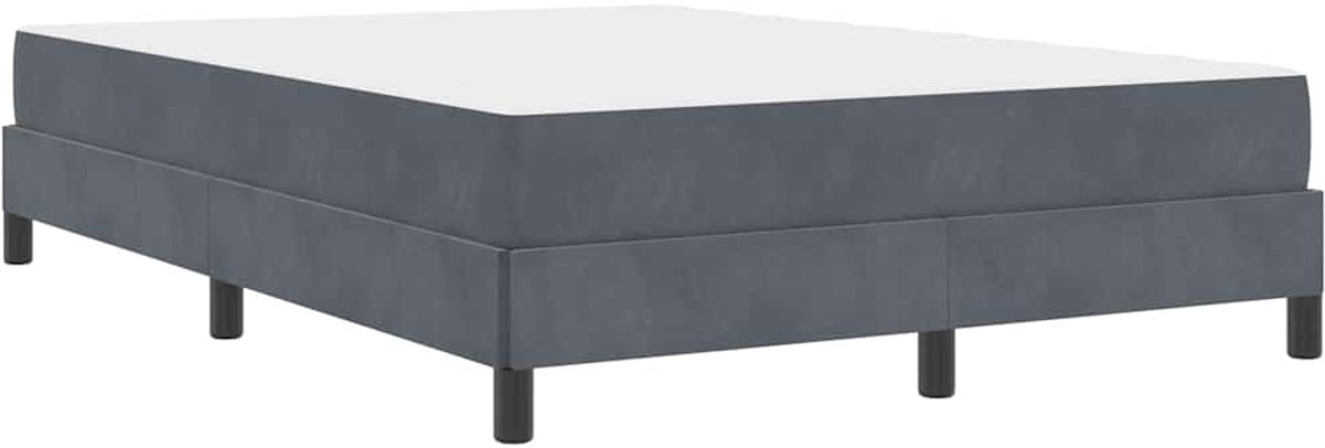 Tweepersoonsbed | Dubbelbed | Volwassenenbed | Boxspringbed met matras Donkergrijs 160 x 200 cm Fluweel