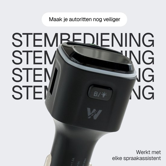 Wegman Bluetooth FM Transmitter - Handsfree Bellen Auto Carkit - Bluetooth Adapter Auto - 36W Autolader USB C - SD Kaart - USB Stick