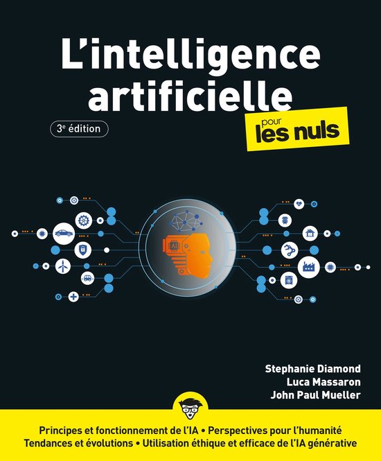 Boekomslag van L'intelligence artificielle pour les nuls, 3e editie. Met de tekst 'L'intelligence artificielle pour les nuls'.
