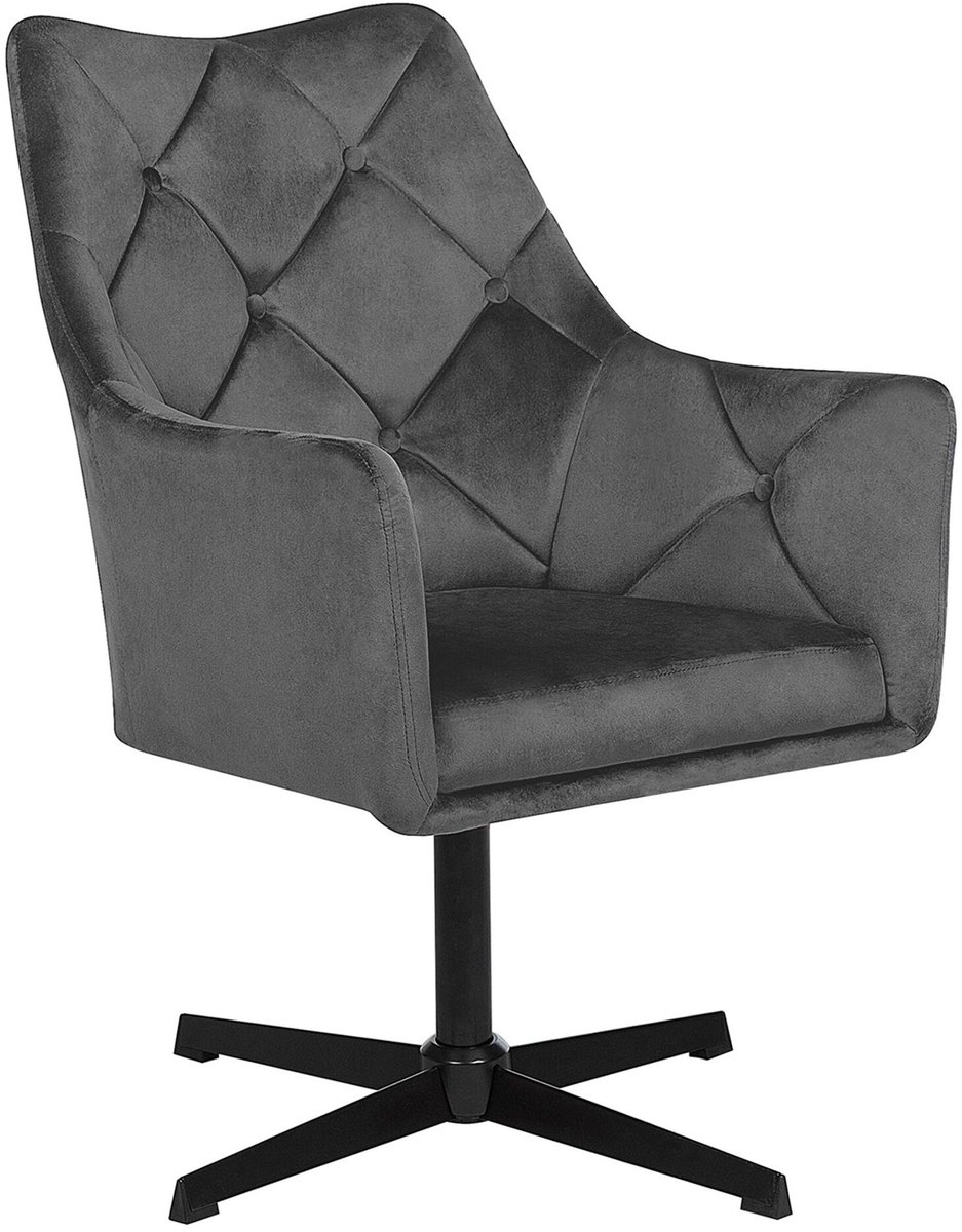 VAKSALA - Fauteuil - Donkergrijs - Fluweel