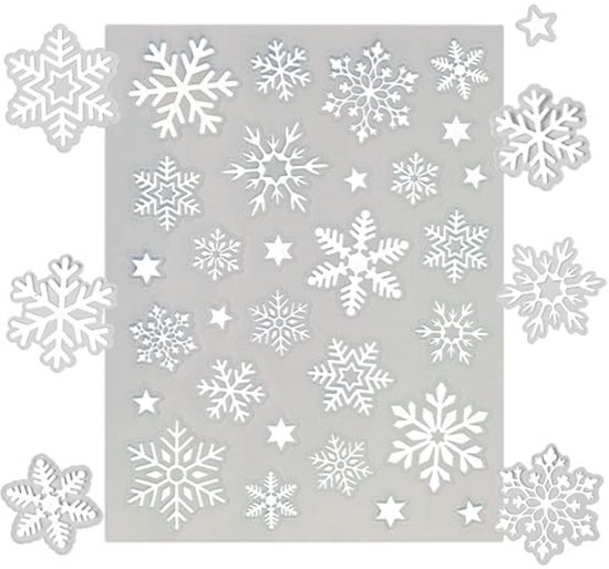 500 Stuks Transparante Sneeuwvlok Stickers, Rol Transparante