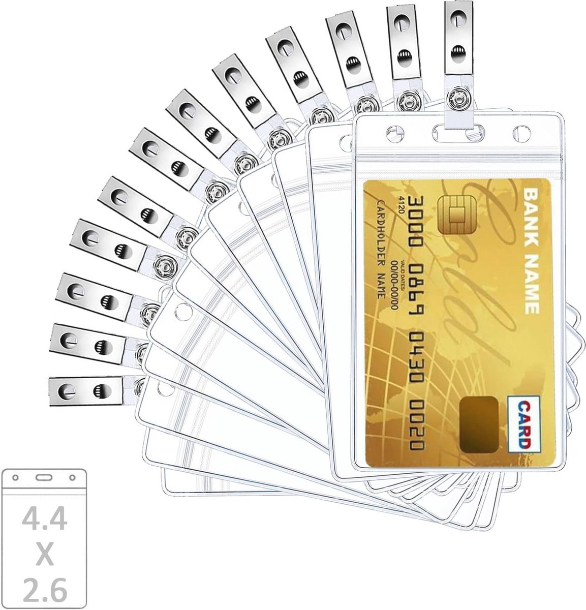 Transparante ID-kaarthouders (12 stuks) – Waterdicht en Flexibel met Clip