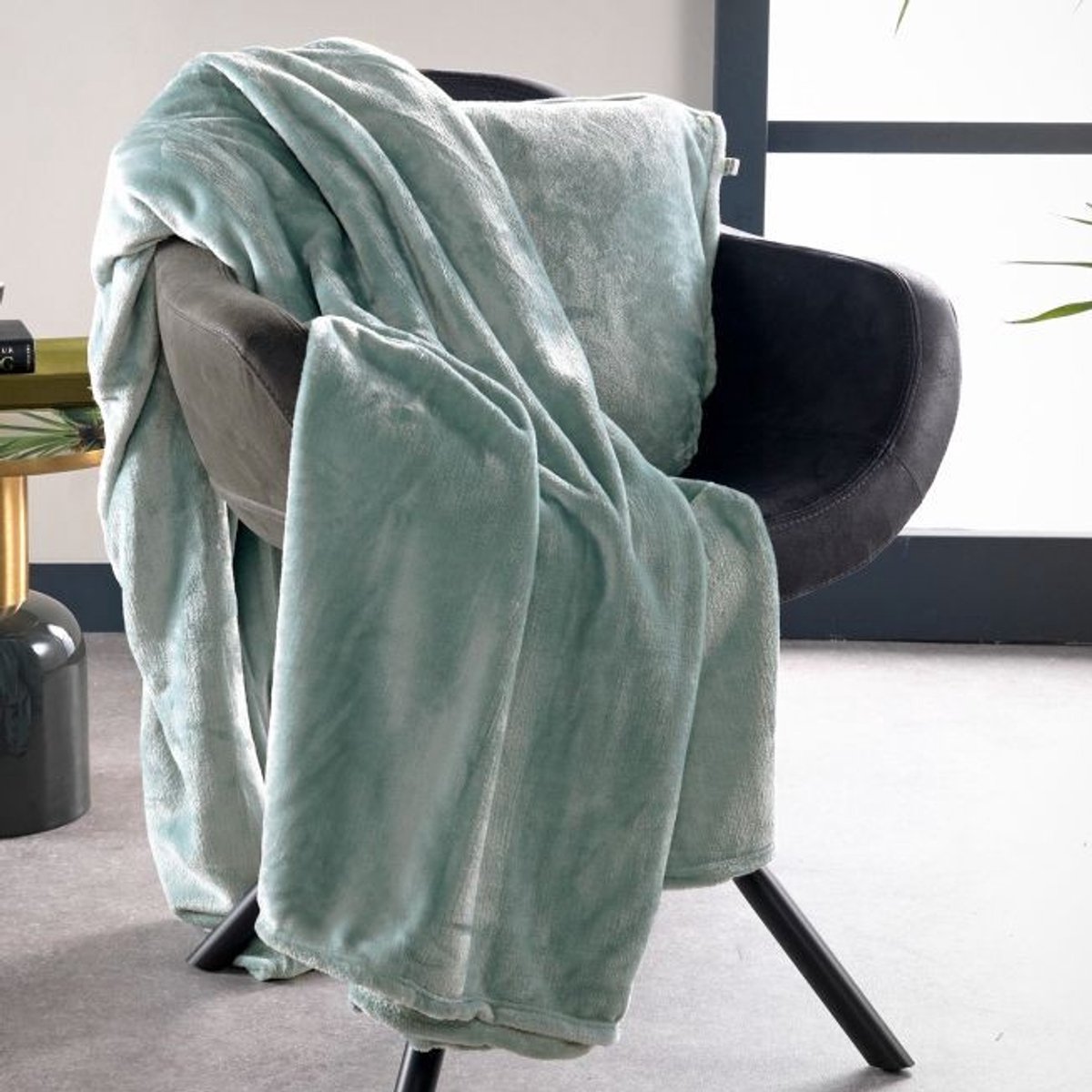 Dutch Decor - BILLY - Plaid 150x200 cm - flannel fleece - superzacht - Jadeite - lichtgroen