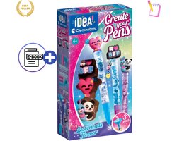 Clementoni Idea Art Mini Factory Best Friends Pen Creators – DIY Vriendschap Pennen Maken voor Kinderen – Creatief Knutselpakket met Kleurrijke Inktpatronen, Schattige Figuren en Decoraties – Set voor Creatieve Jongens en Meisjes PremiumKit Met Ebook