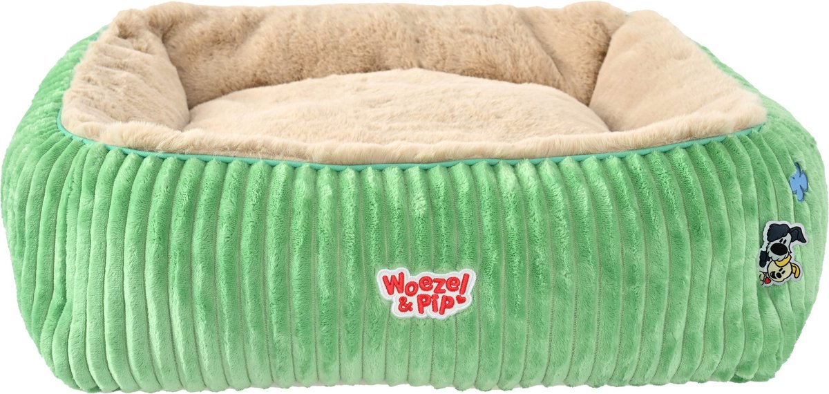 Woezel & Pip divan corduroy vierkant groen 60cm