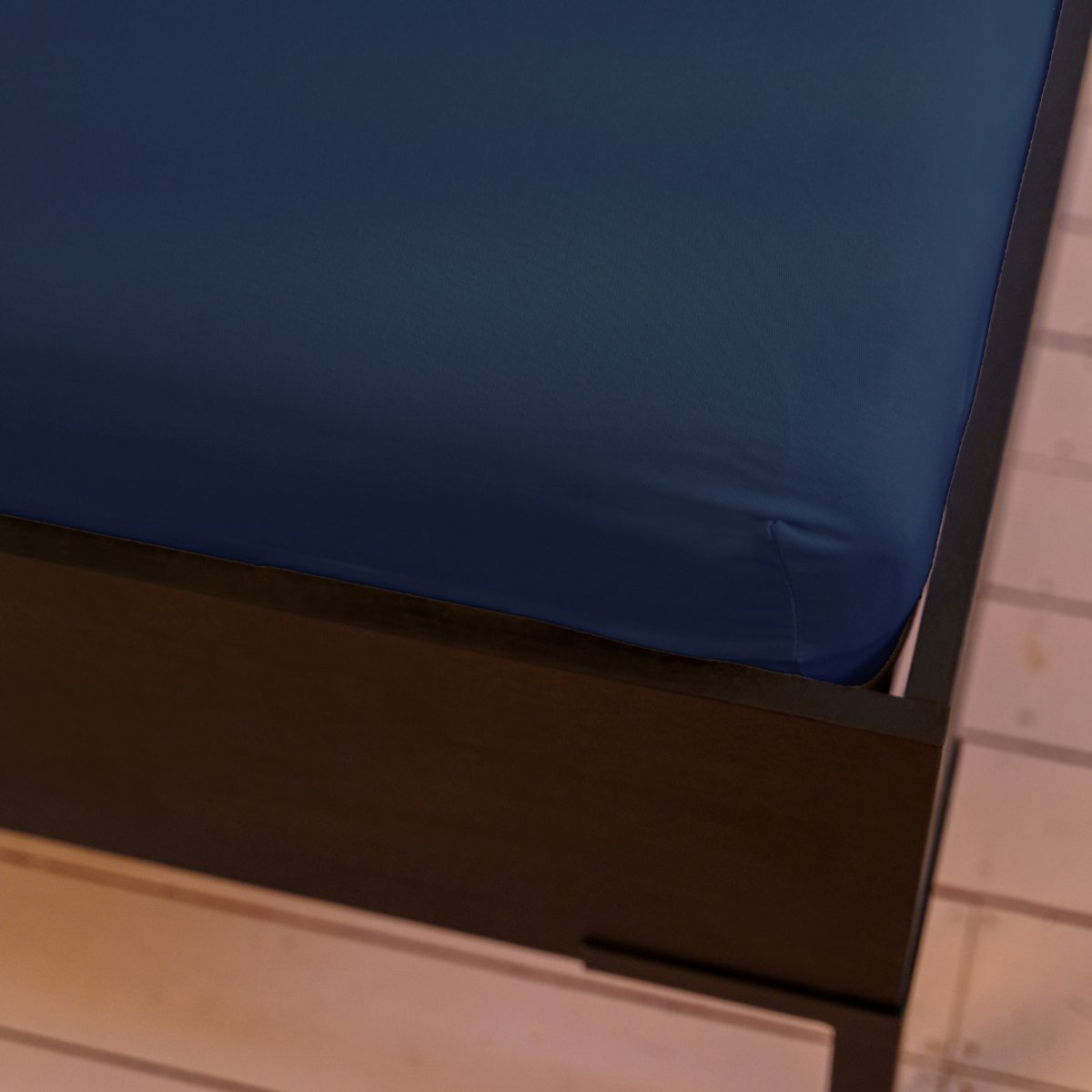 Kayori Saiko Splittopper Hoeslaken Premium Jersey - 180-200x200-220cm - Matrasdikte 12 cm - Biologisch Katoen - Navy