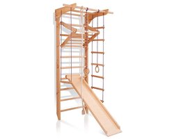 Klimspeelwereld Klimrek Set 3 DeLux - Klimrek met glijbaan voor kinderen - Speeltoestel met Ringen - Klimtoestel