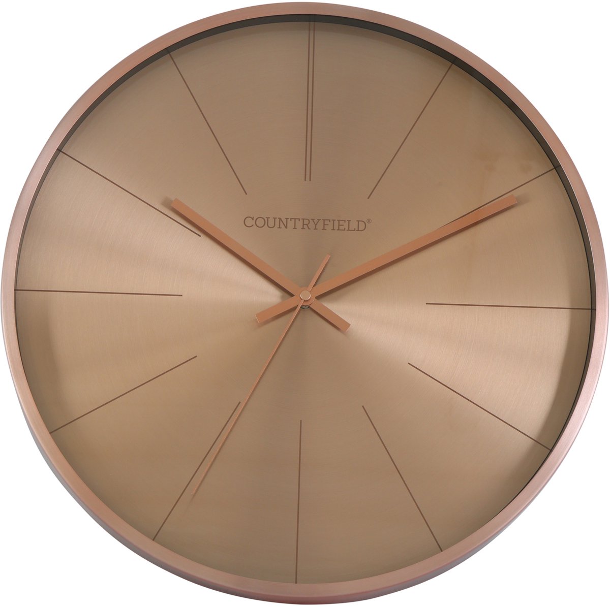 Wandklok copper 40x40x5cm roze/goud