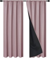 Rideaux occultants à deux panneaux pour protéger du soleil dans le salon - 132 cm x 241 cm (rose)