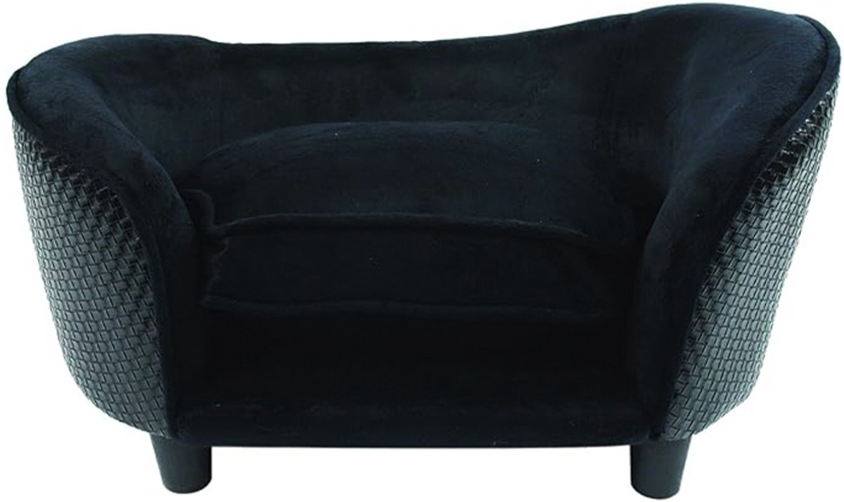 ENCHANTED PET | Enchanted Hondenmand Sofa Ultra Pluche Snuggle Wicker Zwart 68.5 x 41 x 38cm (overmeten)