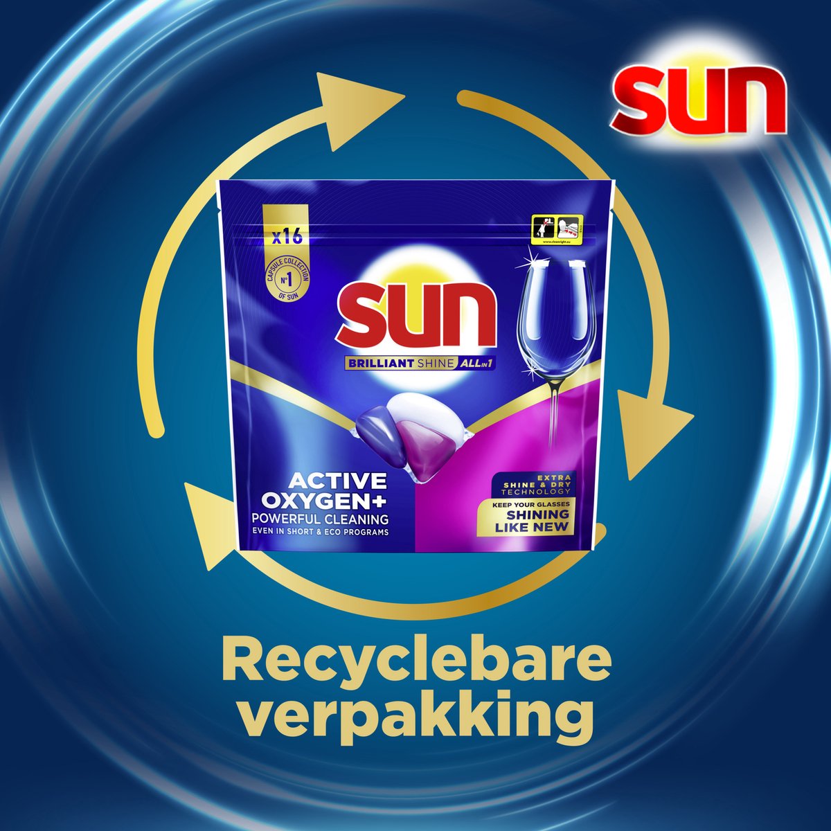 Sun - Vaatwastabletten - Brilliant Shine - All-in-1 - 80 Capsules - Voordeelverpakking — afbeelding 5