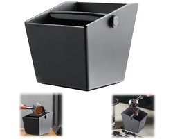 Koffiedikbak - Koffiepoeder Kloppende doos - Koffiepoeder bewaardoos - Met afneembare tapstang en antislipbodem - Voor kantoren en cafés (11,8*11,2 cm - Zwart)
