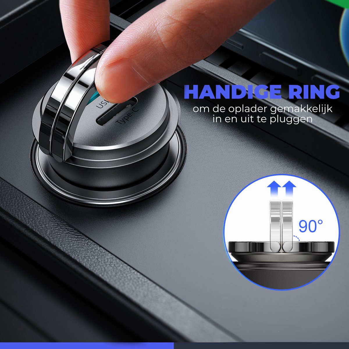 Wegman 45W Autolader USB-C & USB-A Snellader thumbnail 2