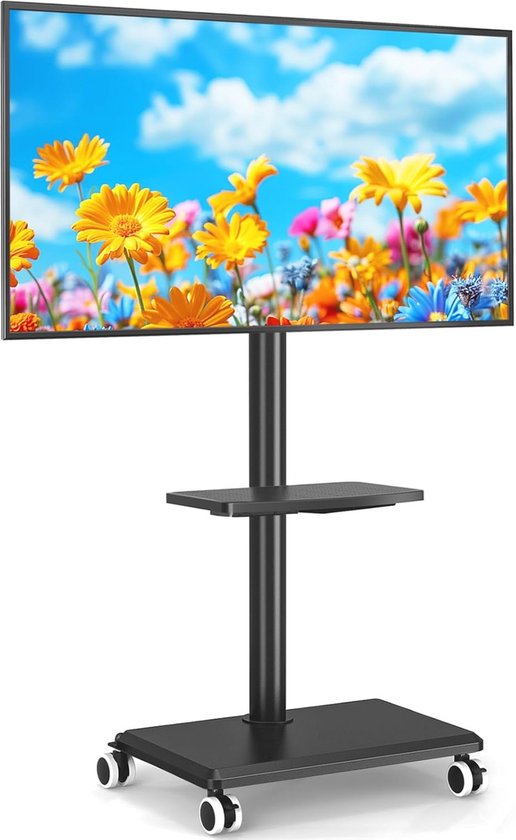 FITUEYES TV stand for 32-55 inch TV, Height adjustable Tiltable ± 6° TV stand, Max VESA 600x400mm 50kg