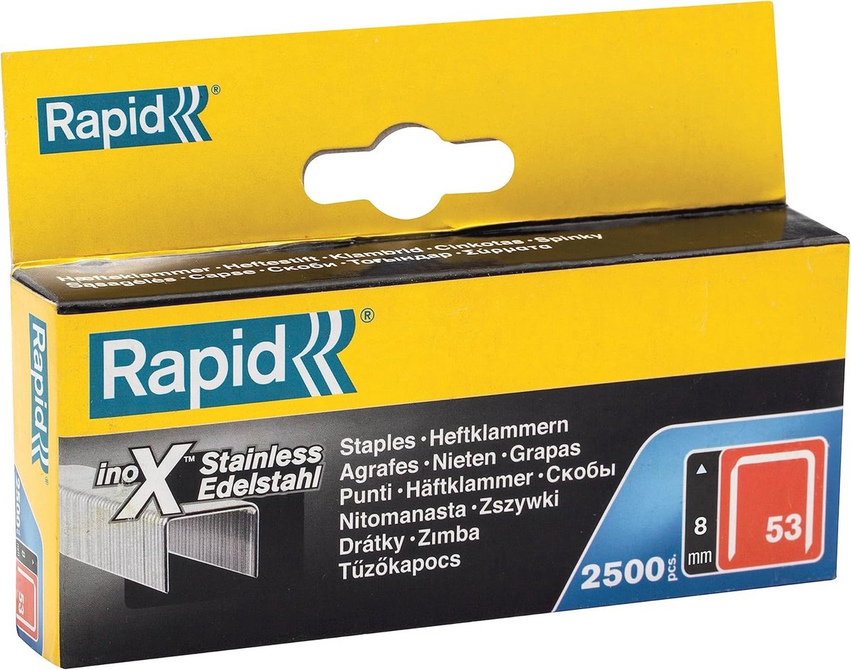 Stainless Steel Staples for Tacker - 8mm Type 53 - 2500 Pieces - Thin Wire Staples for Wood and Fabric