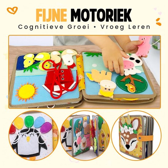 Kiddel XL Busy Board Hert - Montessori speelgoed Speelboek voor Kinderen - Educatief Activiteitenboek - Motoriek & Creatief Spel - Vanaf 2 jaar van Merkloos — afbeelding 3