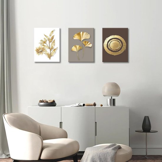 Wanddecoratie set - 3-delig - rond - riet - bohemian/boho stijl bij