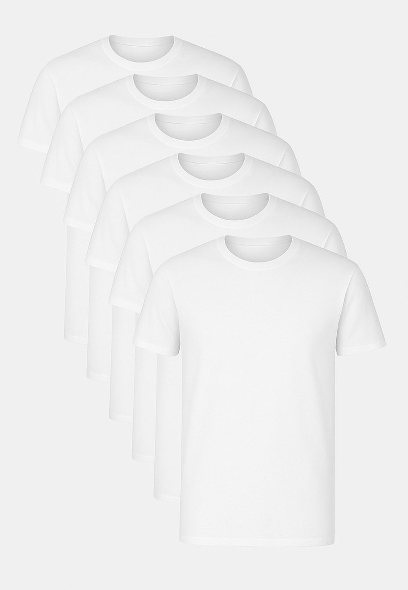 T-Shirts 6-Pack – Comfortabel & Ademend - Wit - 3XL