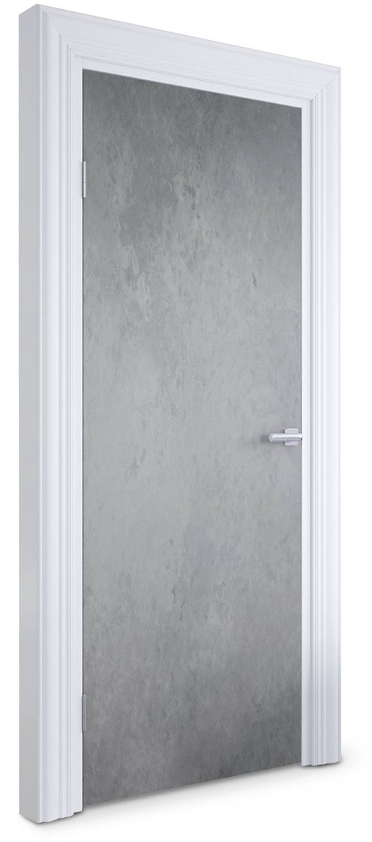 Wallfluent Deursticker - Grijze textuur Deur Sticker - 75 x 205 cm - Grijs Deurfolie - Moderne Deur Sticker - Imitatietextuur Deur plakfolie - Deursticker voor de Woonkamer - Deurposter