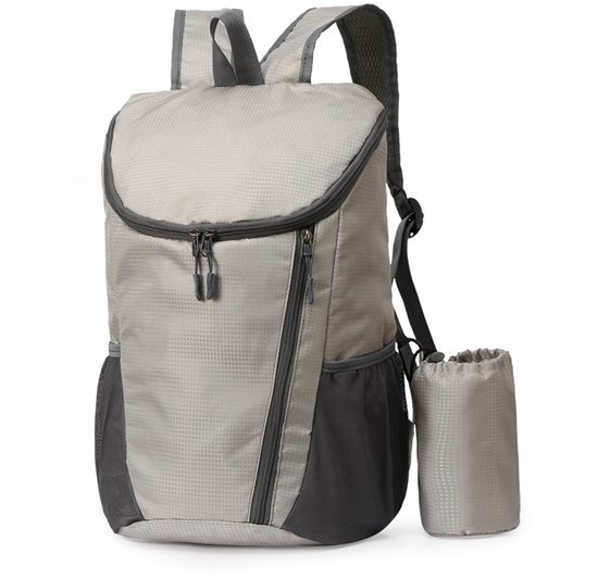 Ultralichte opvouwbare kleine rugzak - lichtgewicht wandelrugzak - unisex outdoorrugzak - waterdichte wandelrugzak - geschikt voor kamperen - wandelen - reizen - sport - bergbeklimmen - fietsen -42*28*20cm-Lichtgrijs