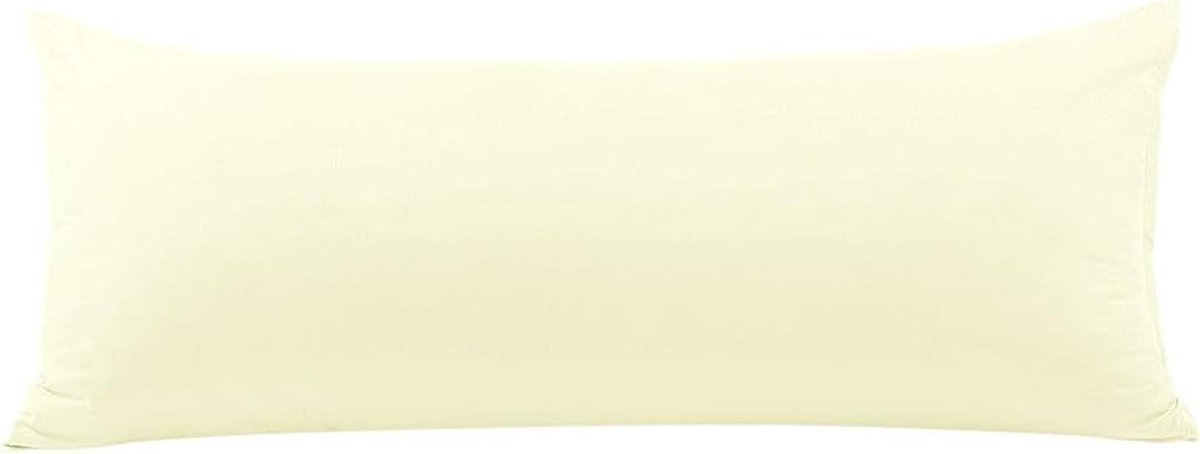 Provento - Geborstelde microvezel kussensloop voor nekrol en hoofdkussen - Beige - Met ritssluiting - Afmeting 51 x 140 cm