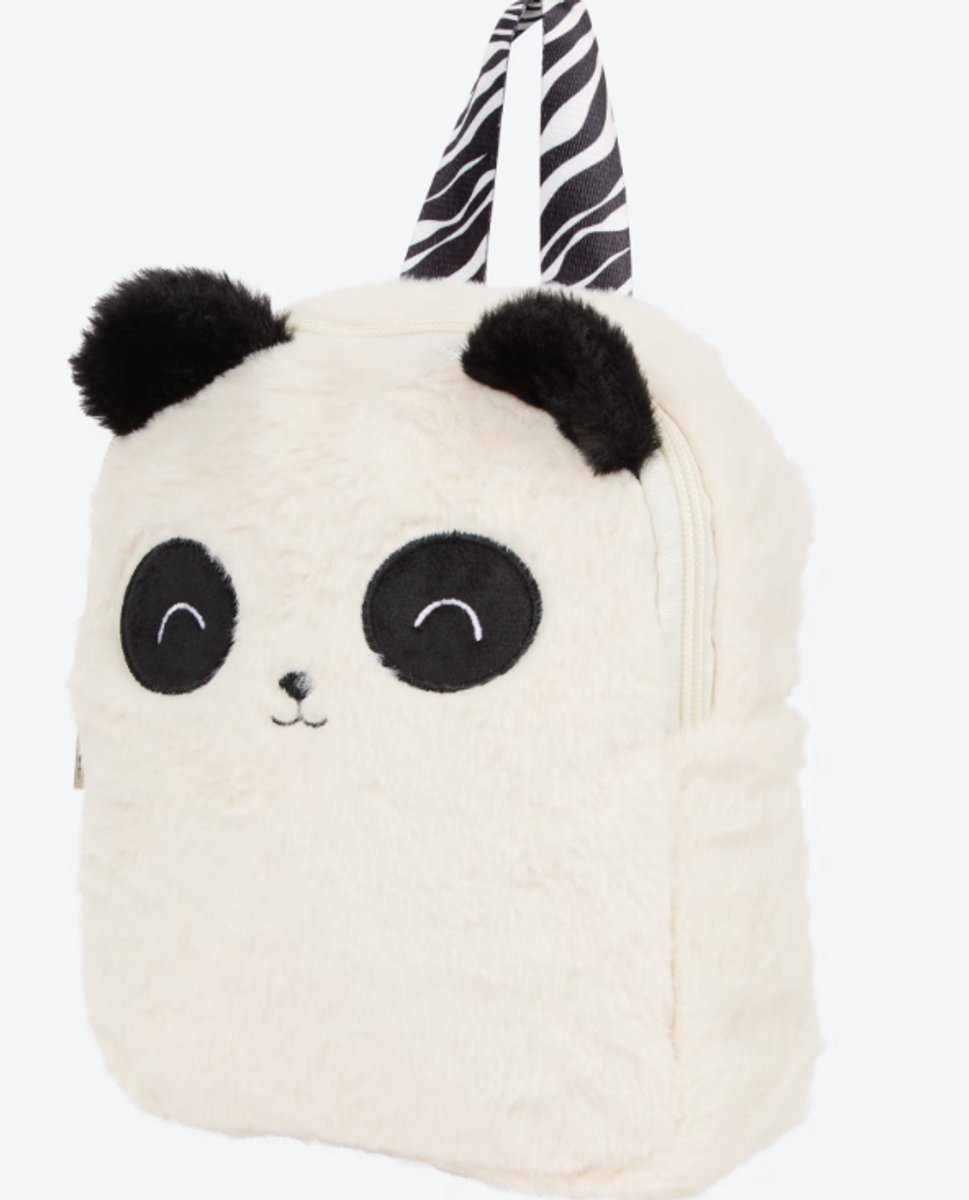 Peuter rugzak | Fluffy | Panda | Trendz | Zwart | Wit | Tas