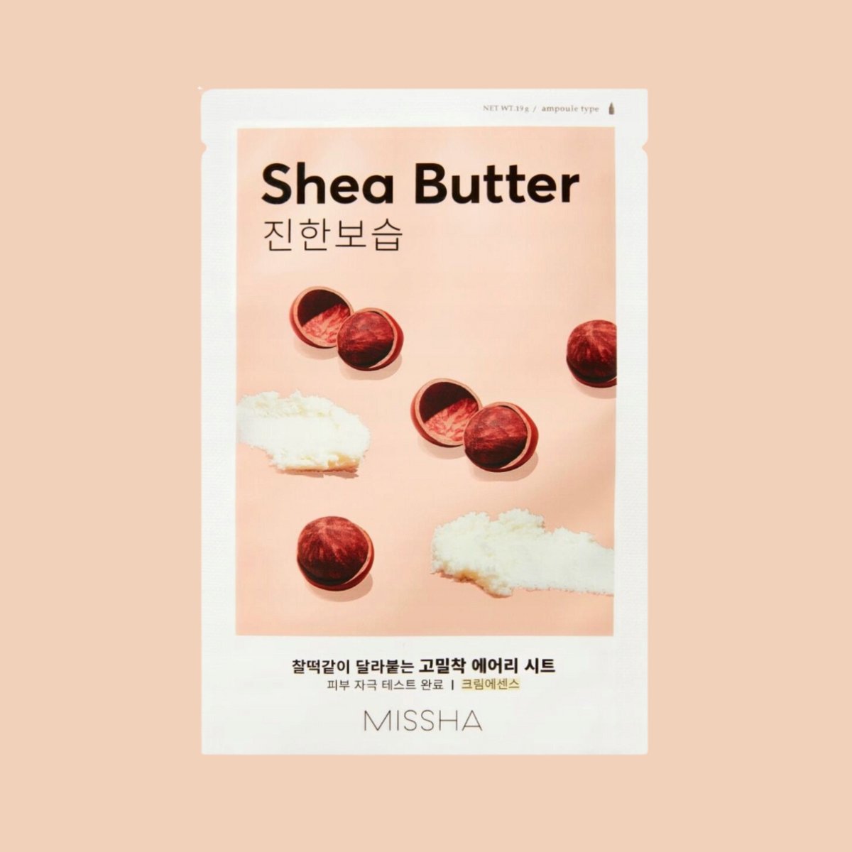 Missha Airy Fit - Voedend Sheet Masker Shea Butter - Tegen Droge & Vermoeide Huid - 19 g