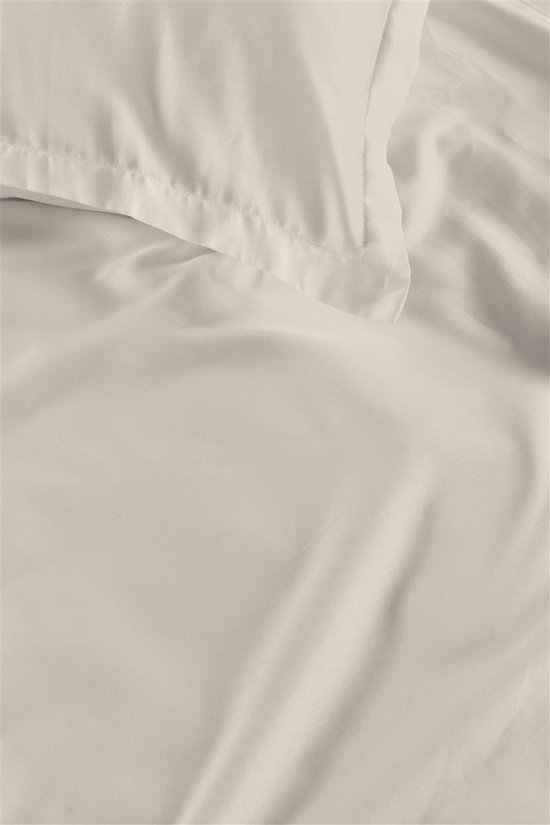 Ambiante Satin Uni dekbedovertrek - Lits-Jumeaux - 240x200/220 cm - Wit van Ambiante — afbeelding 2
