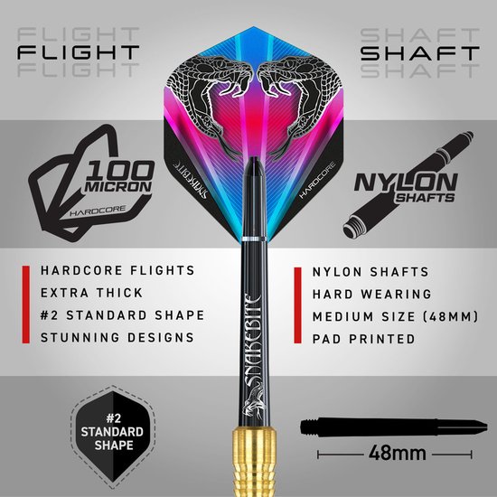 Red Dragon Peter Wright Snakebite Brass Dartshopper Exclusives - Dartpijlen van Red Dragon — afbeelding 4