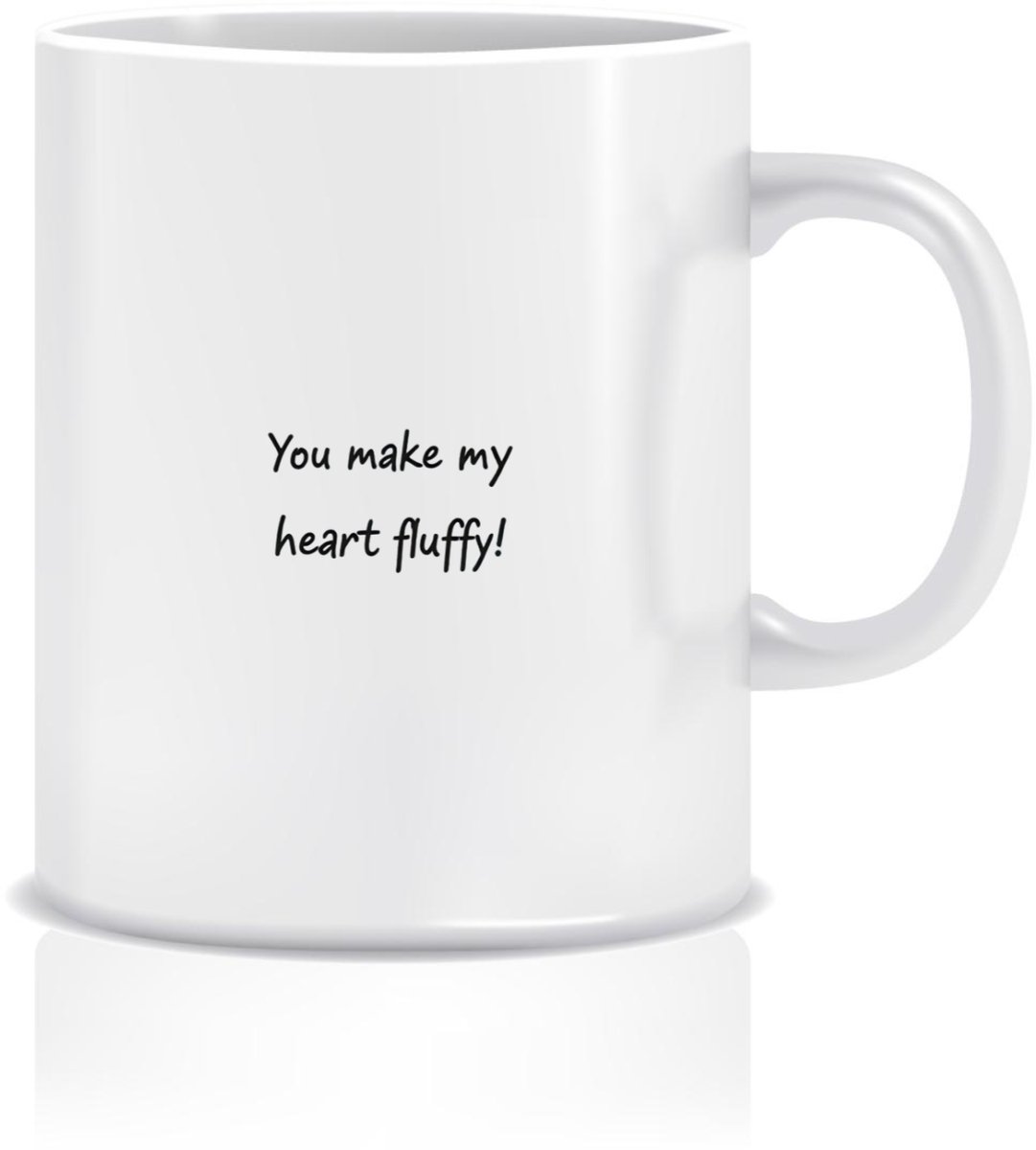 Romantische Mok met Hartvormige Wolkjes en tekst 'You make my heart fluffy!' - Perfect voor Valentijnsdag!