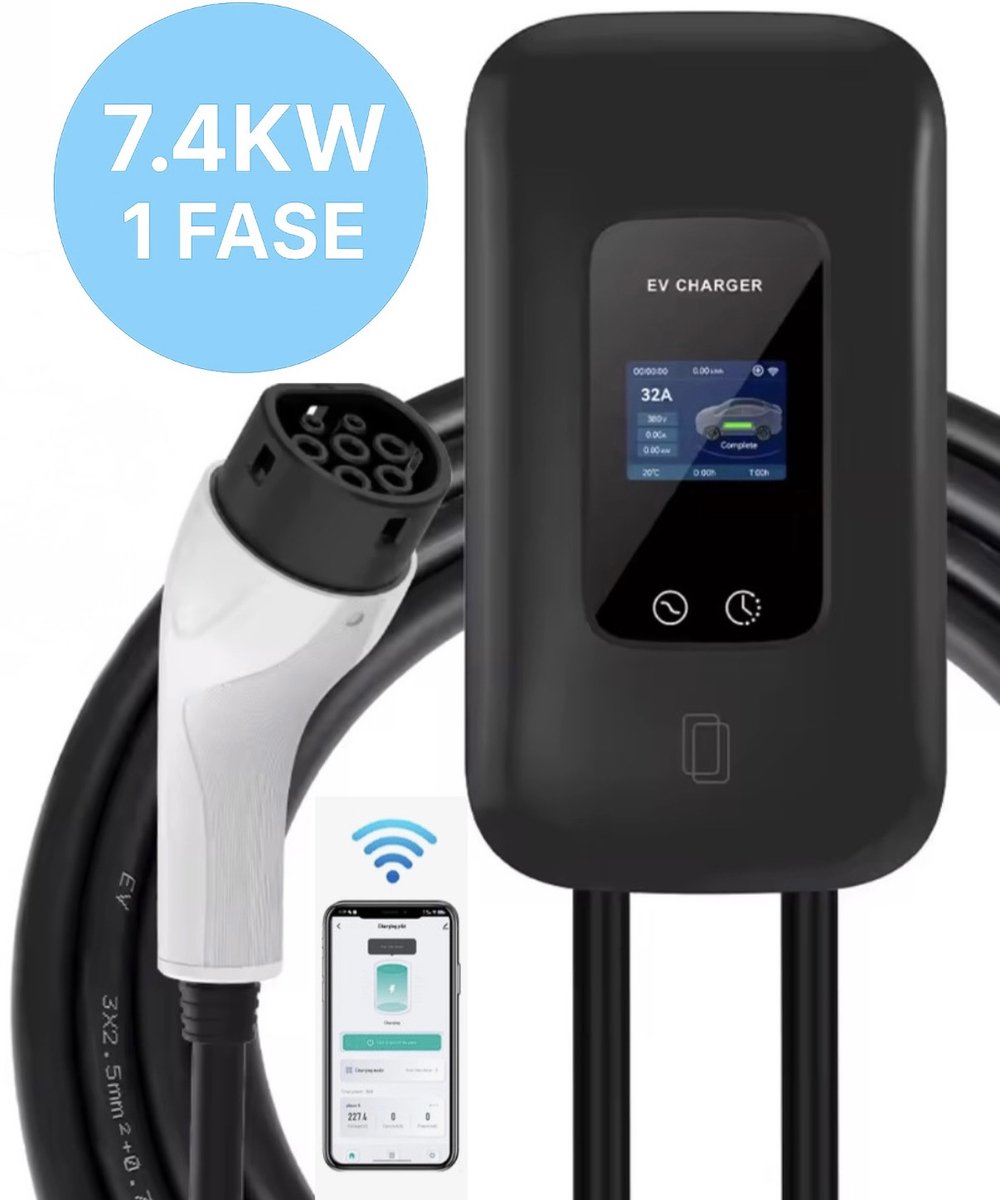 Snelle en slimme VoltEdge Laadpaal met Type 2 kabel