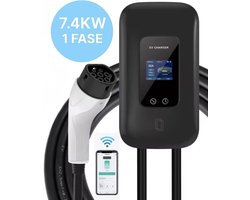 VoltEdge Laadpaal 7.4 kW – Type 2 – 5,5 meter – App-functie & uitgesteld laden – Nederlandse handleiding – 2 jaar garantie