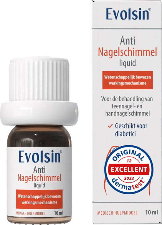Evolsin Anti Nagelschimmel liquid, 10ml. Medisch hulpmiddel met borsteltje. Geschikt voor diabetici.