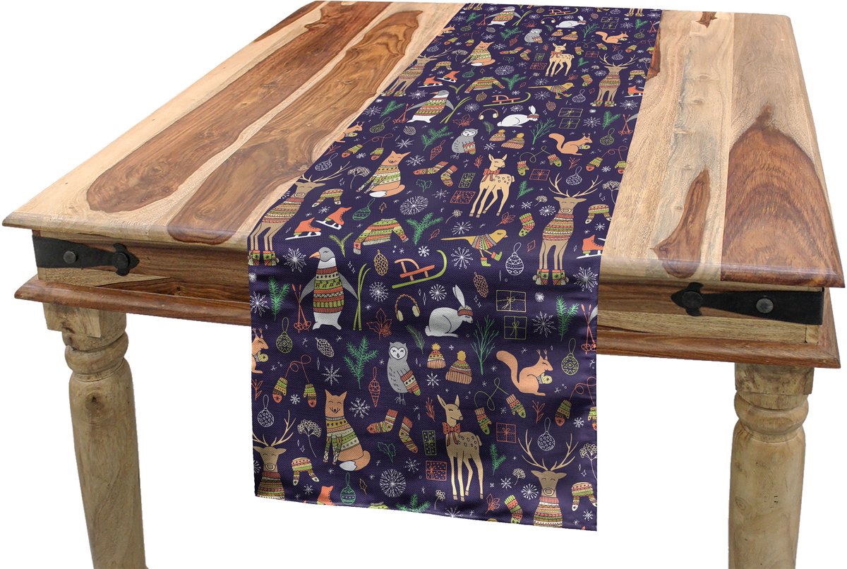 New Bed Kerstmis Winterbosdieren Accent Rechthoekige Tafelrunner, 40cm x 225cm