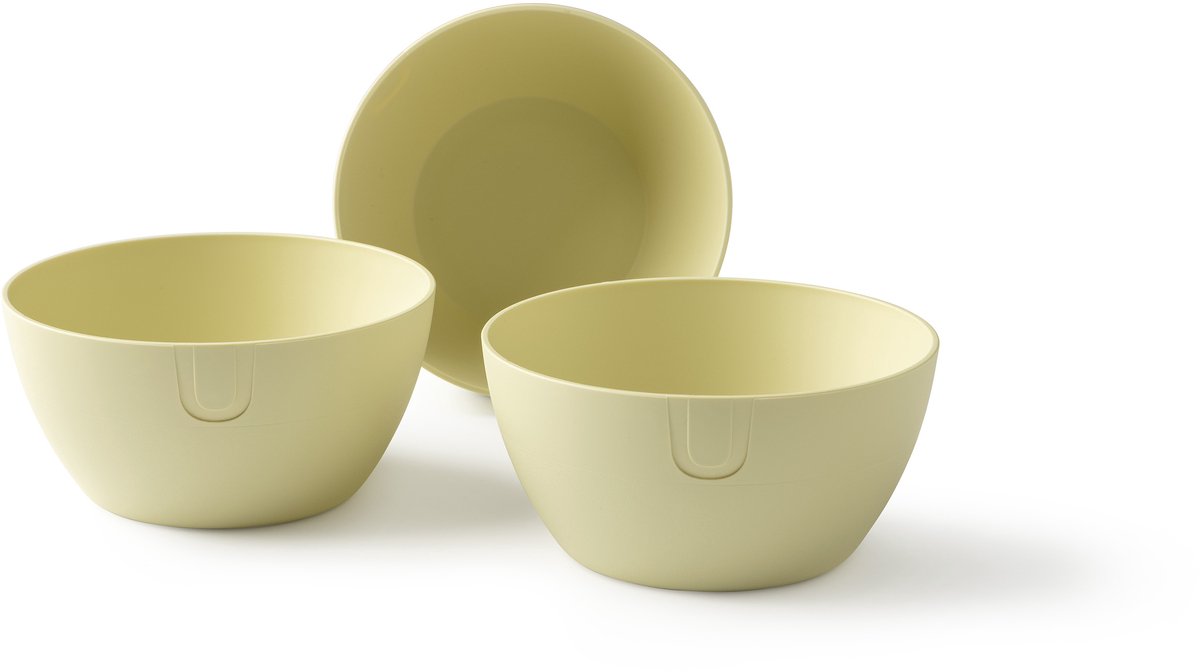 UBITE bio-based bowl (S) - set van 3 - Boter Geel - Ø 14 cm - kom/schaal/bak - duurzaam