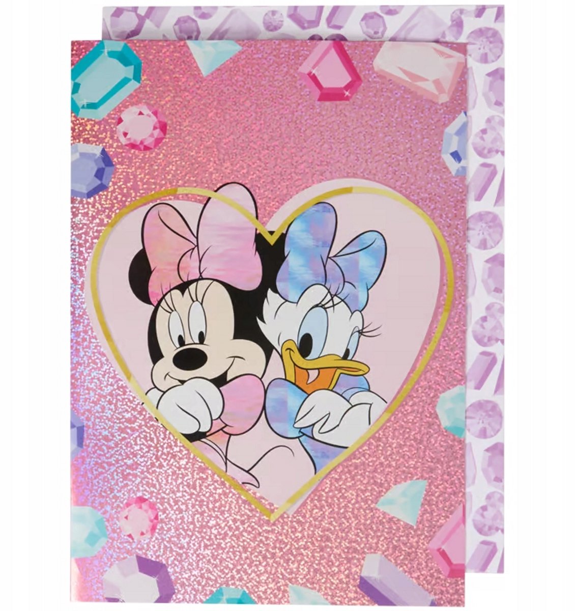 Verjaardagskaart/wenskaart , holografische met envelop A4 Minnie Mouse Daisy