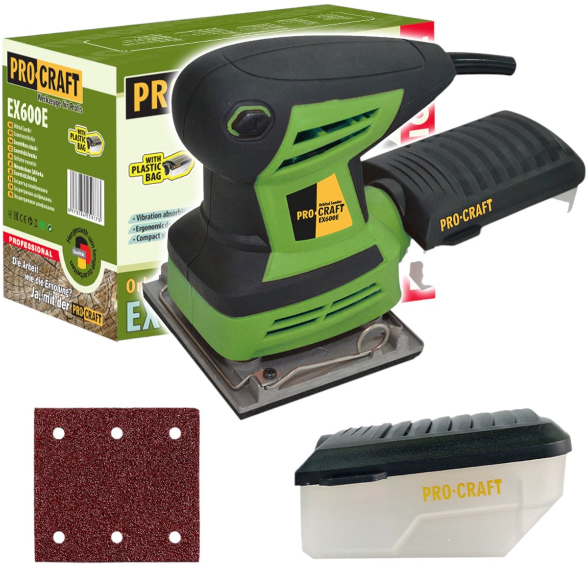 Procraft EX600E excentrische schuurmachine 260 watt 100 x 110 mm