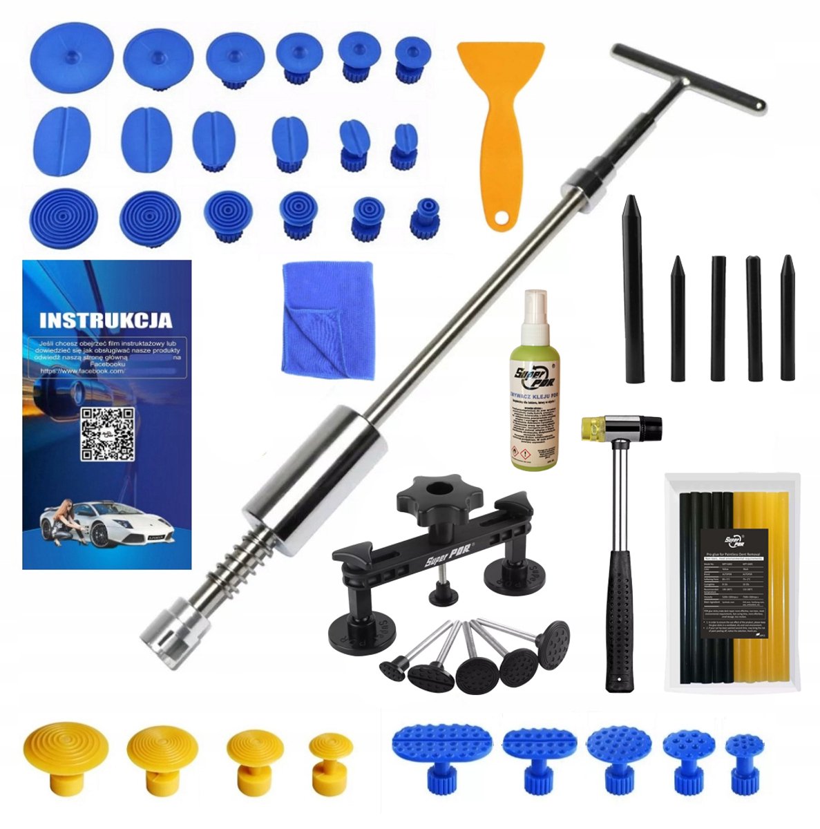PDR-set: Moker, Brugtrekker & Accessoires voor Deukreparatie