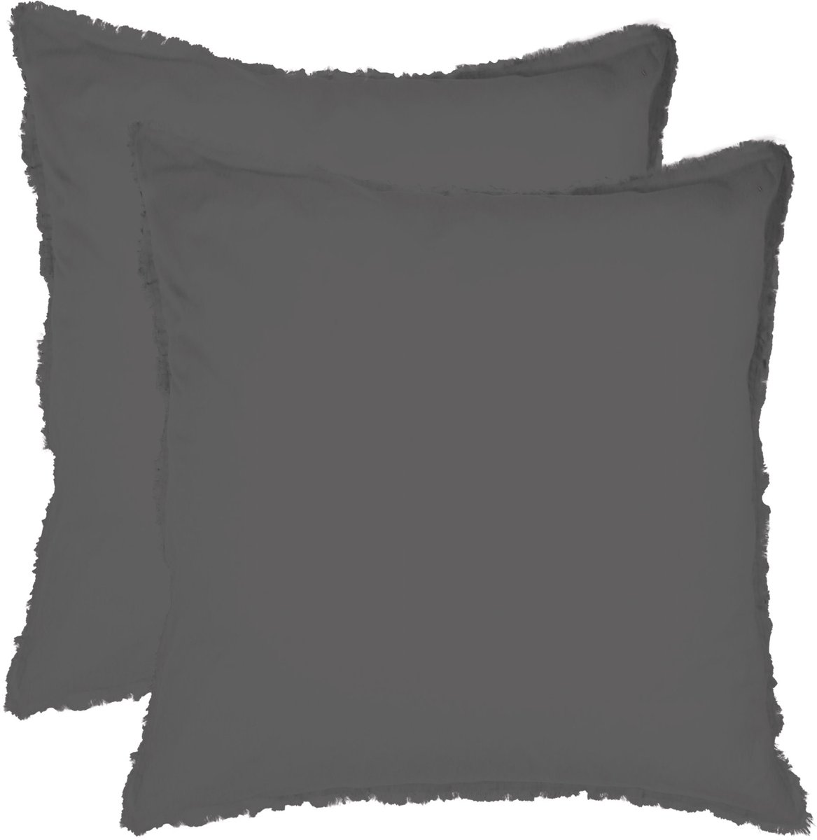 Matt & Rose Dekbedovertrek, Antraciet - Hotelmaat - 260 x 240 + 2x 65 x 65 cm - Gewassen katoen