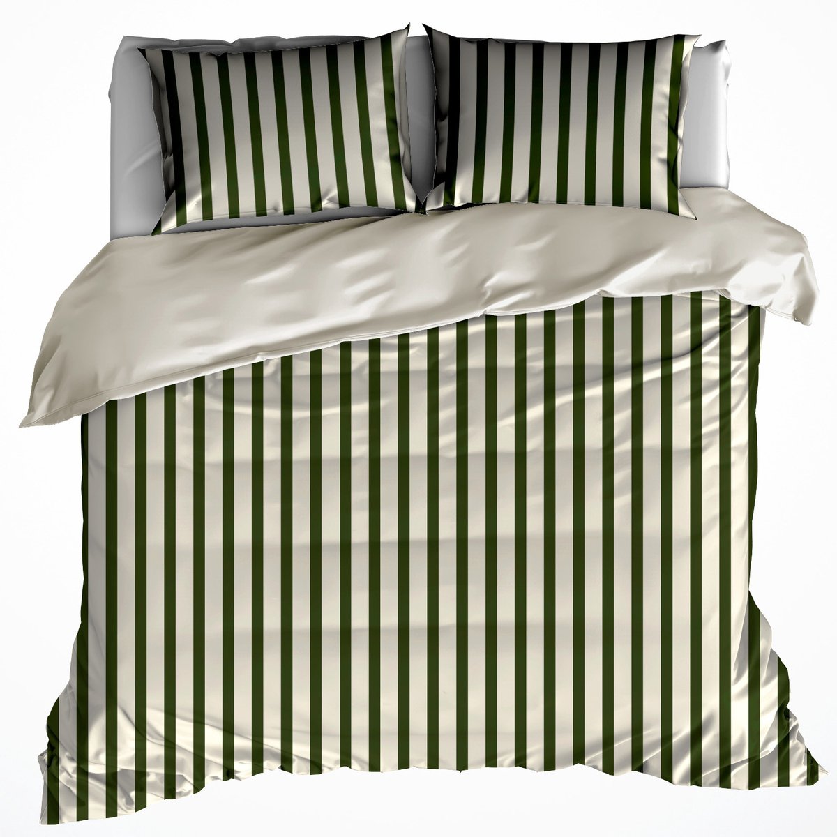 De Witte Lietaer Dekbedovertrek Matcha Winter Moss - 260 x 240 + 2 st. 60 x 70 cm - Katoen Flanel
