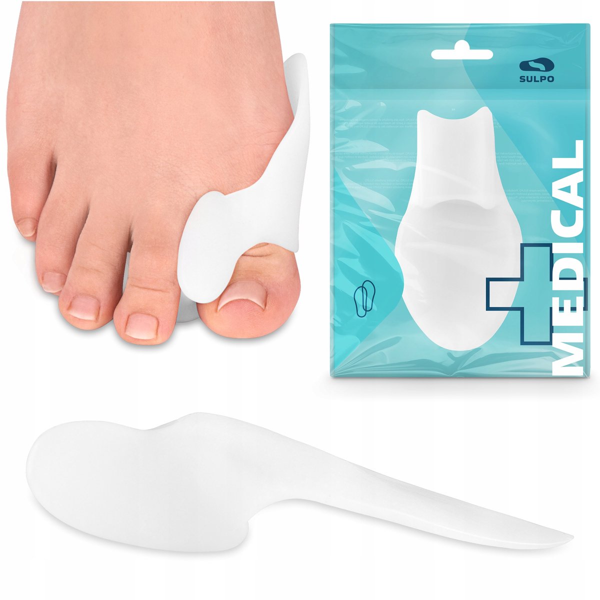 2-in-1 Gel Hallux Separator - Flexibele Teen Spreider voor Comfort
