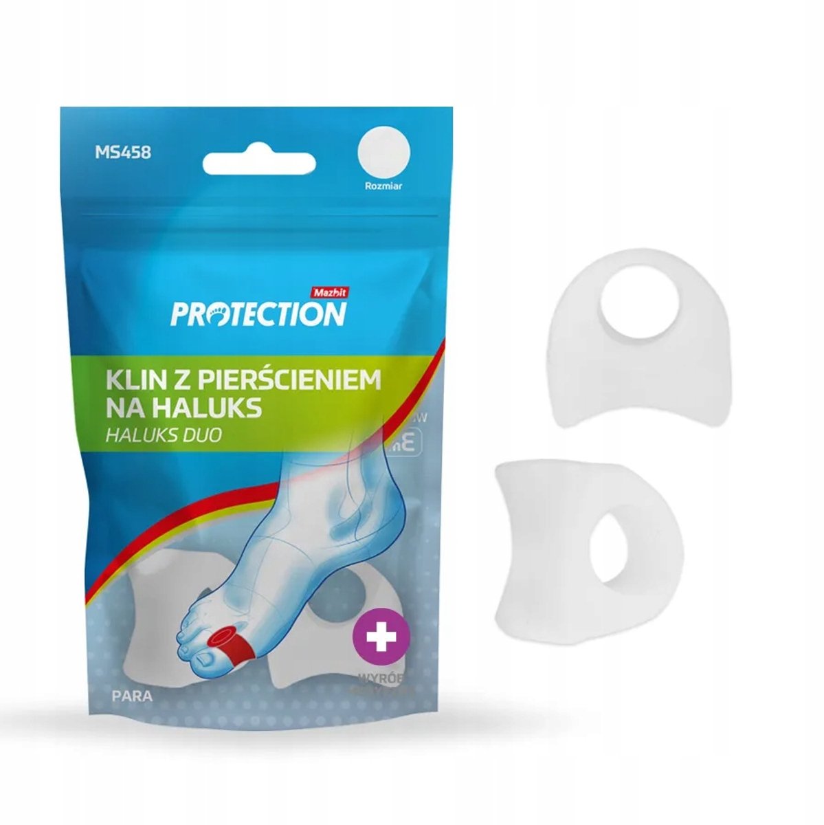 Mazbit Hallux Duo 2: Hallux Corrector Tussenvoetkussen met Ring